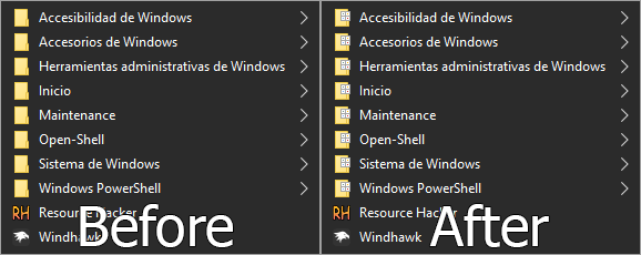 Open-Shell Menu comparison showing the icon that was used in Windows XP and before