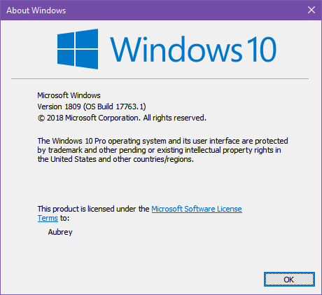 Windows 10 1809