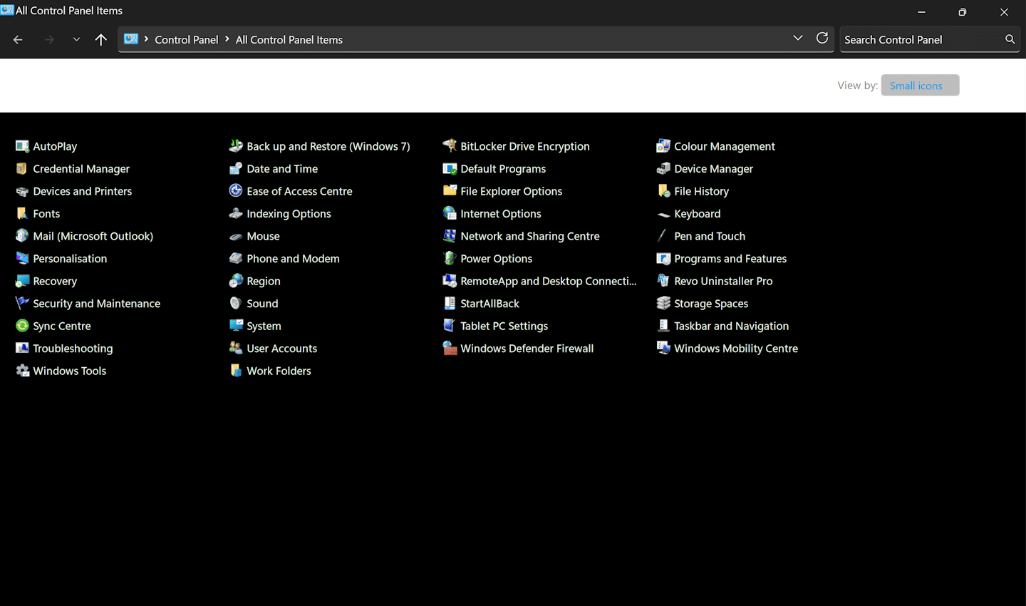 Control Panel mica before